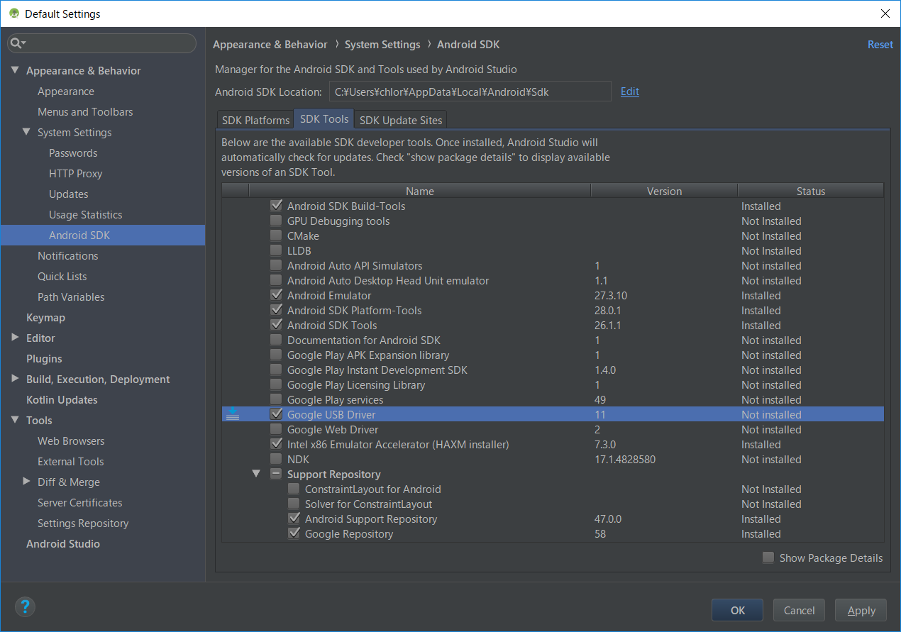 Android SDK Manager